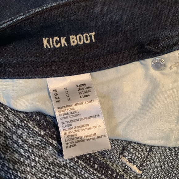 American Eagle Dark Blue Kick Boot Jeans 10 X-Long - Picture 3 of 4